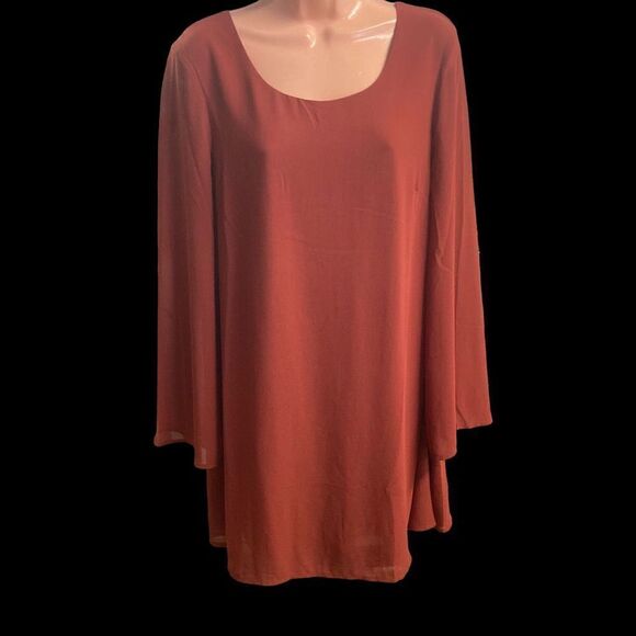 LOVE RICHE Orange Dress Size Medium Long Sleeve - Picture 5 of 10